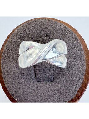 Heavy Twist Design Band VTG Solid Sterling Silver 925 Ring Size 5.25